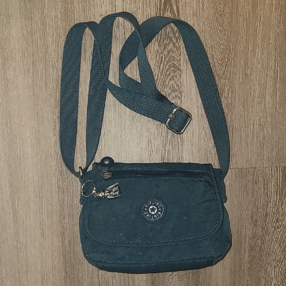 Kipling Blue Crossbody Bag‎ with Adjustable Strap and Sporty Design - Small